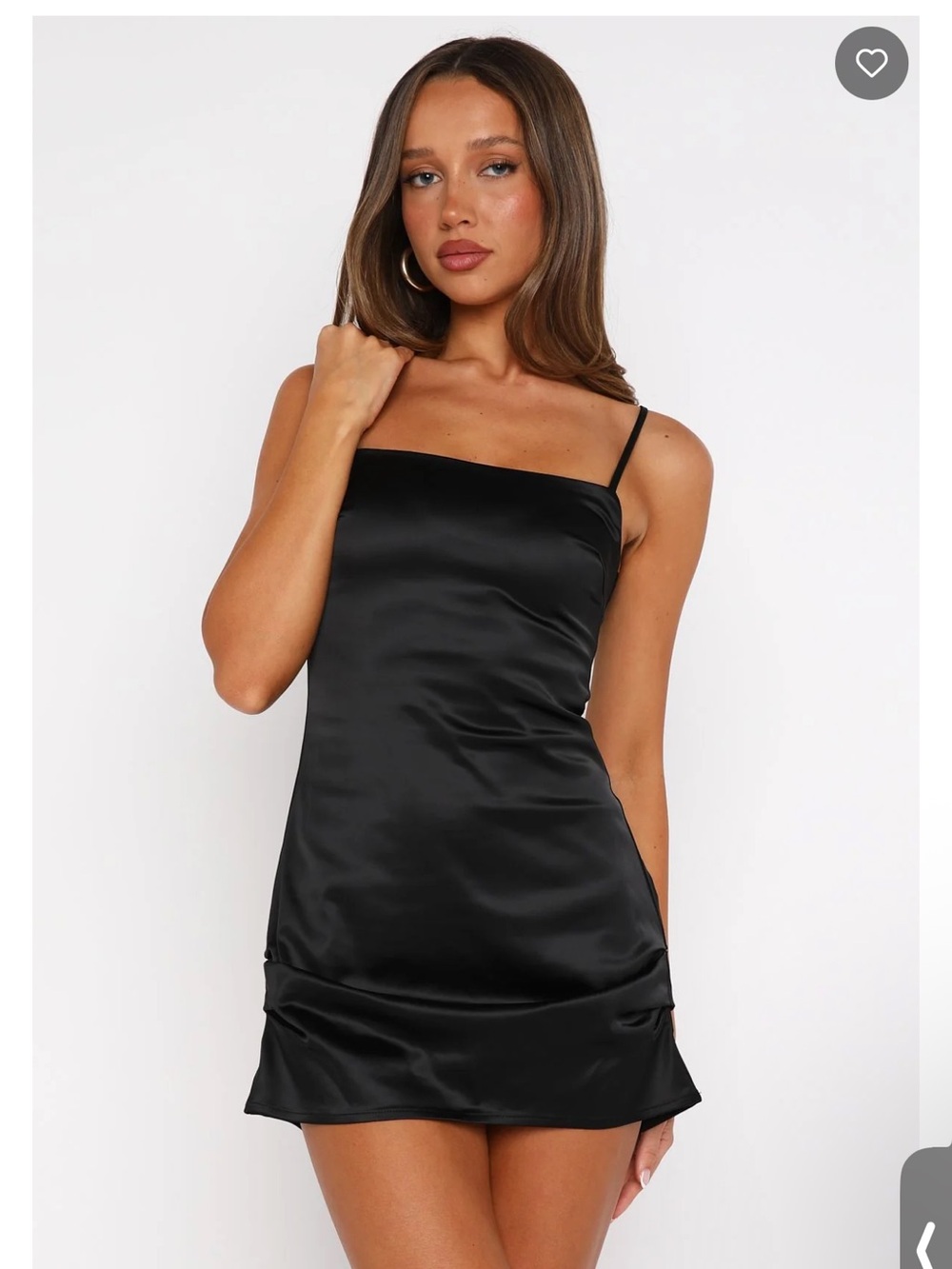White Fox Boutique Black Satin Slip Mini Dress